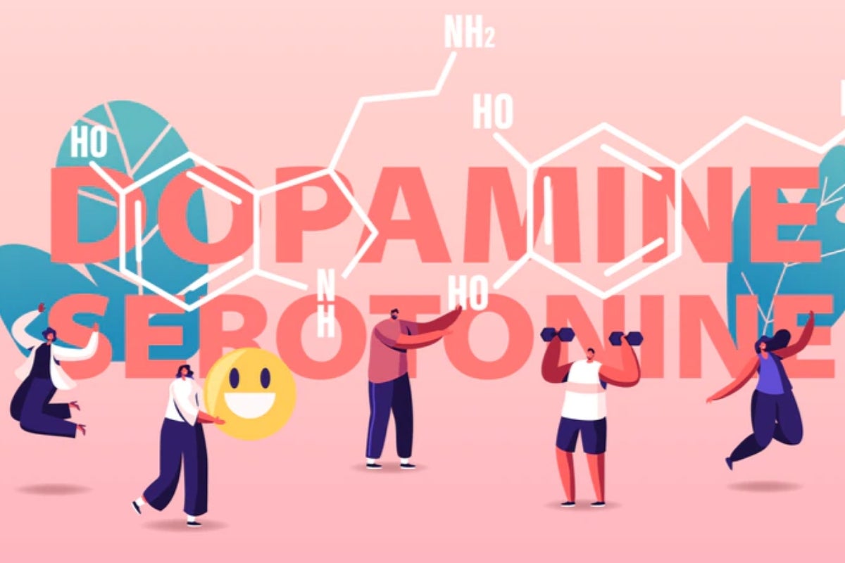 Illustratie van dopamine/serotonine